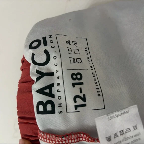 Bayco Kids' Swim Trunks - Red and Gray - Picture 8 of 8